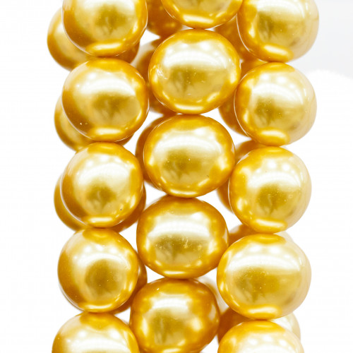 Mallorca Pearls Gold Candy 15x12mm
