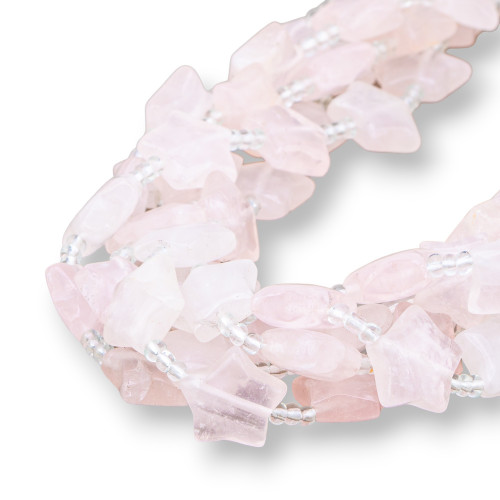 Rose Quartz Flat Smooth Star 16mm