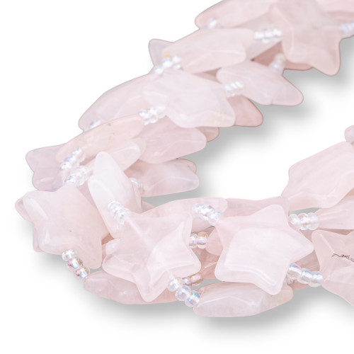 Rose Quartz Flat Smooth Star 20mm