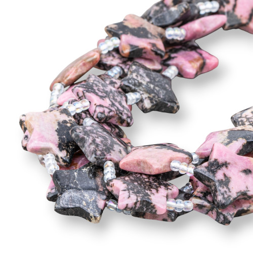 Rhodonite Flat Smooth Star 20mm