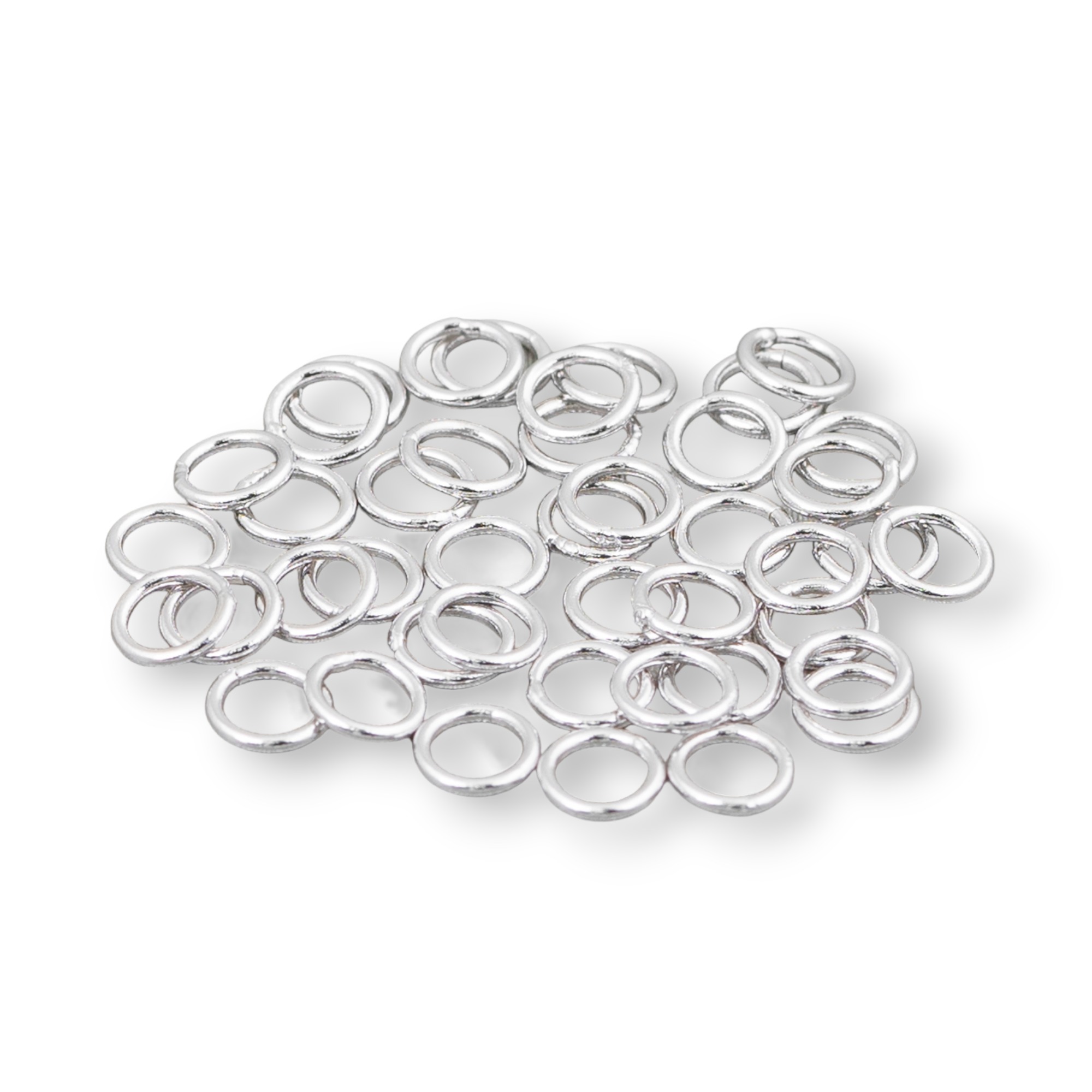 Contromaglia Anellini Di Argento 925 Saldati 5mm Filo 0,7mm 5gr Rodiato