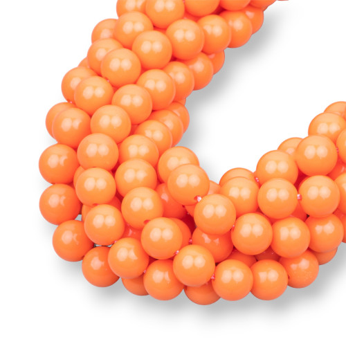 Smooth Round Pink Coral Paste 06mm Orange