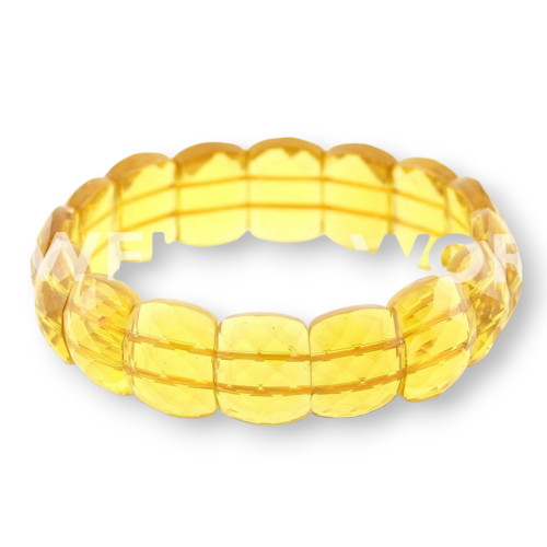 Bracelet Quartz Hydrothermal Facetté - Citrine