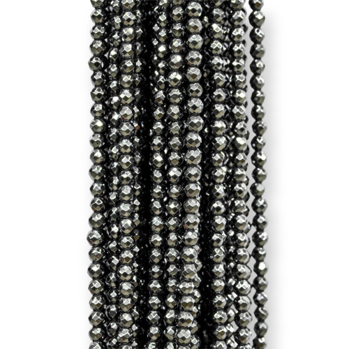 Faceted Hematite 03mm Natural 120cm