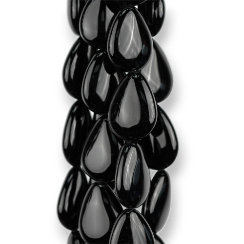 Onyx Flat Smooth Drops 15x20mm