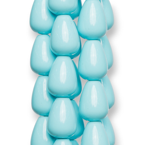 Turquoise Paste Smooth Drops 13x18mm