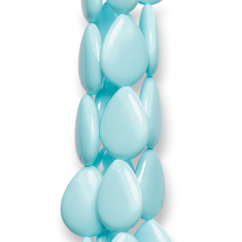 Turquoise Paste Flat Drops 20x30mm