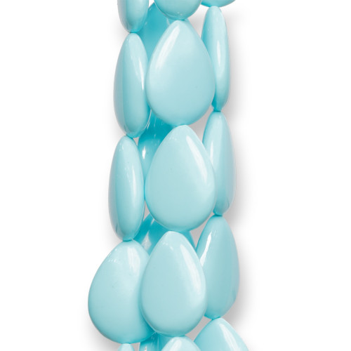 Turquoise Paste Flat Drops 25x35mm