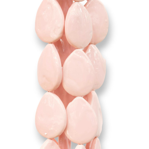 Perle Di Maiorca Rosa Pastello Gocce Piatto Barocca 20x30mm