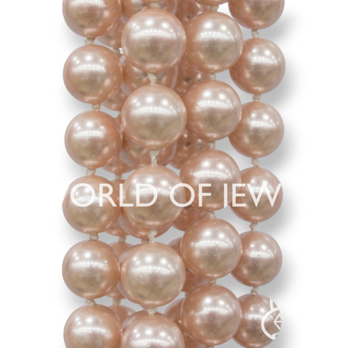 Salmon Pink Mallorca Pearls Round Smooth 12mm