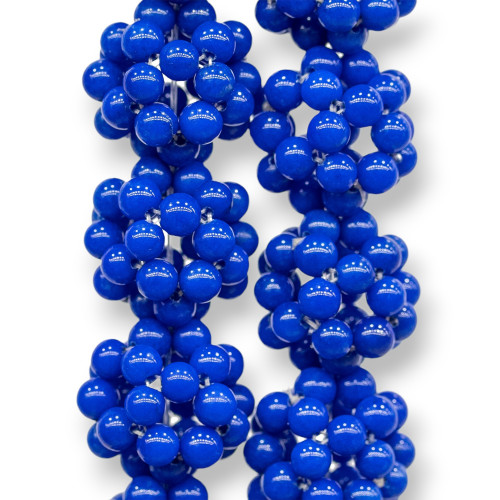 Mora Stone Sphère de Jade Bleu Entrelacée 18mm 19pcs