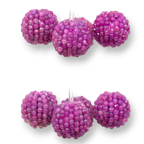 Mora Stone Intertwined Purple Jade Sphere 24mm 7pcs