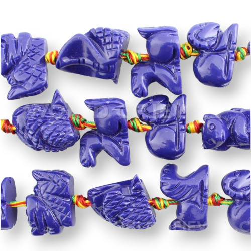 Resin Mixed Animals 18x23mm 12pcs Blue