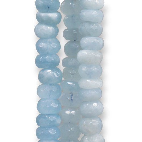 Aquamarine Milk Faceted Rondelle 10mm