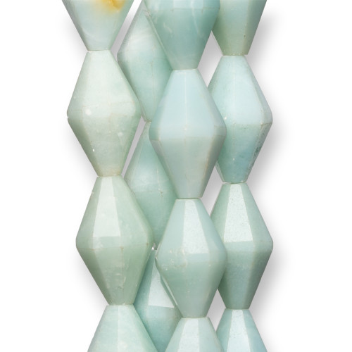 Faceted Bicone Amazonite 16x30mm Clear