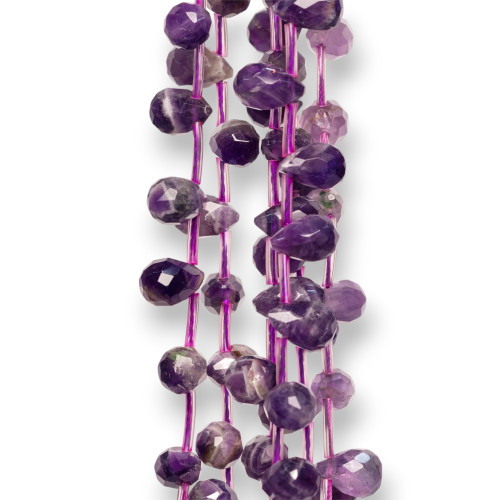 Amethyst Drops Faceted Briolette 08x05mm Ακατέργαστη