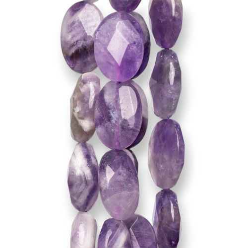 Oval Flat Faceted Amethyst 13x18mm Rough Clear