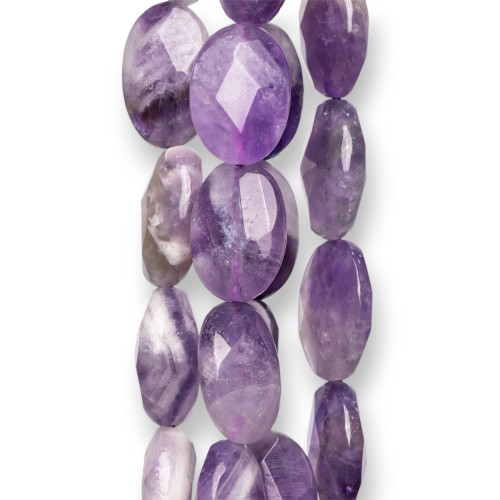 Oval Flat Faceted Amethyst 15x20mm Rough Clear