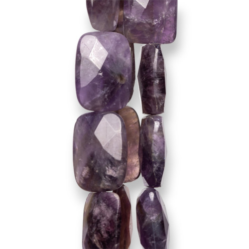 Amethyst Rectangle Flat Faceted 13x18mm Τραχύ δεύτερη επιλογή