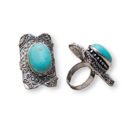 Bijouterie Ring With Magnesite Adjustable Size 22x35mm