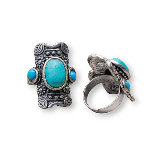 Bijouterie Ring With Magnesite Adjustable Size 25x34mm