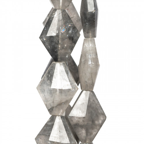 Faceted Kite Grey Quartz 20x25mm