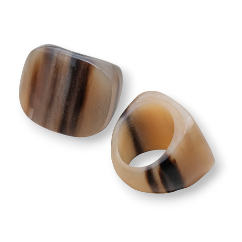 Natural Horn Ring Rectangle 20-28mm