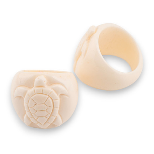 Hand Engraved Natural Bone Ring 24mm MOD3