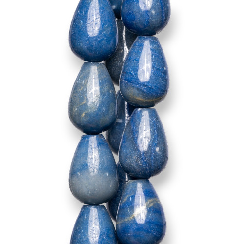 Blue Aventurine Drops 13x18mm Dark