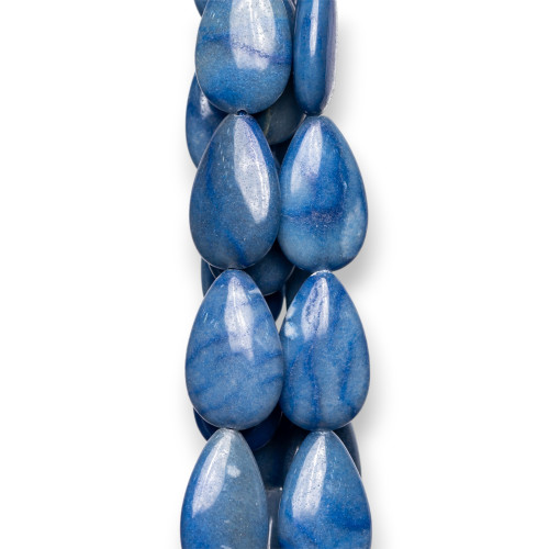 Blue Aventurine Drops Plate 15x25mm Σκούρο