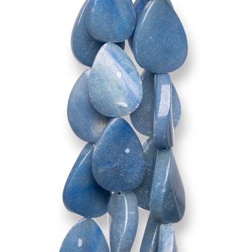 Κυματοειδές πιάτο Blue Aventurine Drops 18x25mm