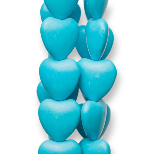 Aulite Turquoise Magnesite Λεία Επίπεδη Καρδιά 18mm