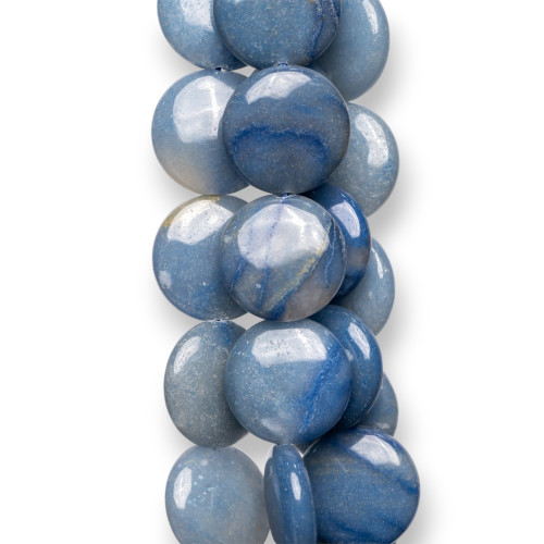 Blue Aventurine Round Flat Smooth 25mm