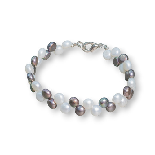 Mix Braided Coin River Pearl Bracelet