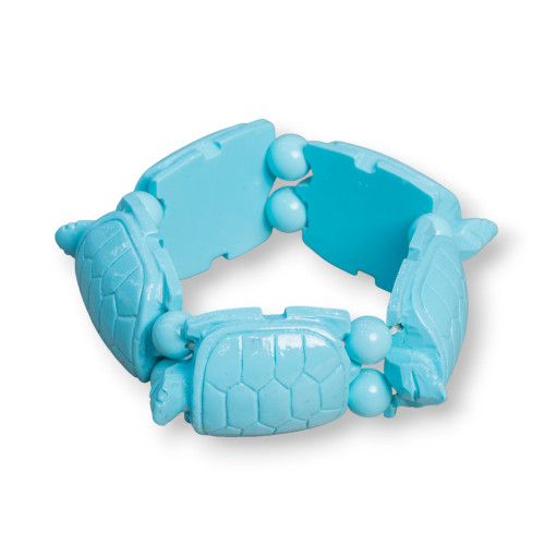 Semiprecious Stone Bracelet Large Turtle 30x42mm Turquoise Resin