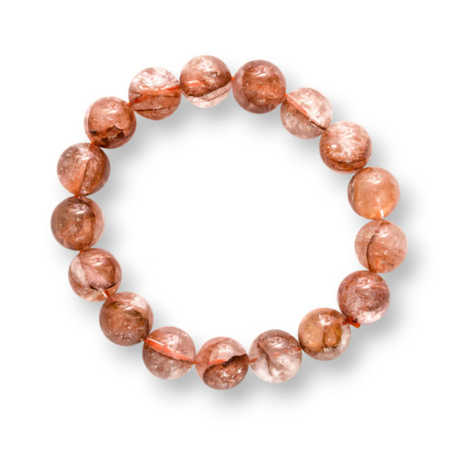 Round Clear Hematoid Quartz Bracelet 12mm