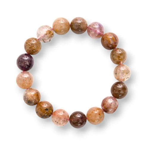 Fancy Round Rutilated Quartz Bracelet 12mm