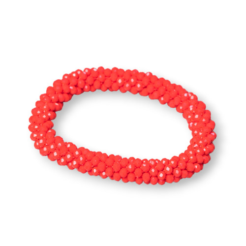 Bracciale Elastico Di Cristalli Intrecciati 9mm Con Cristalli da 3,5mm 1pz