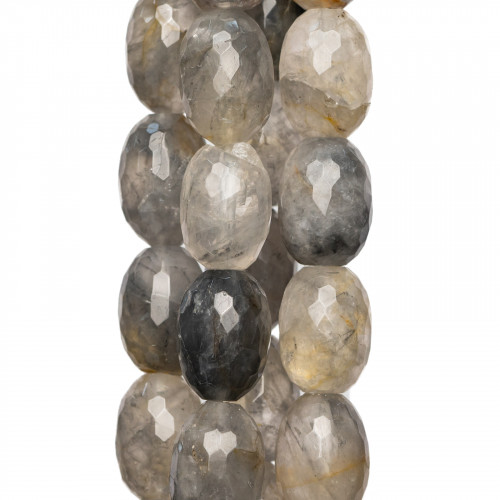 Rice Grey Quartz Faceted 13x18mm Ακατέργαστο