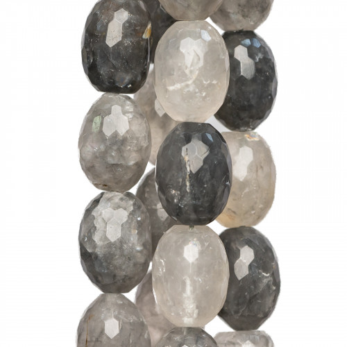 Faceted Rice Gray Quartz 15x20mm