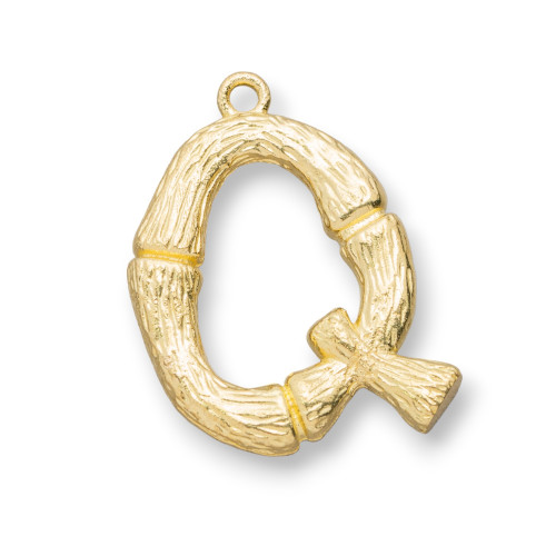 Bronze-Alphabet-Buchstaben-Anhänger-Komponente, 15 Stück, 15–24 mm, Q