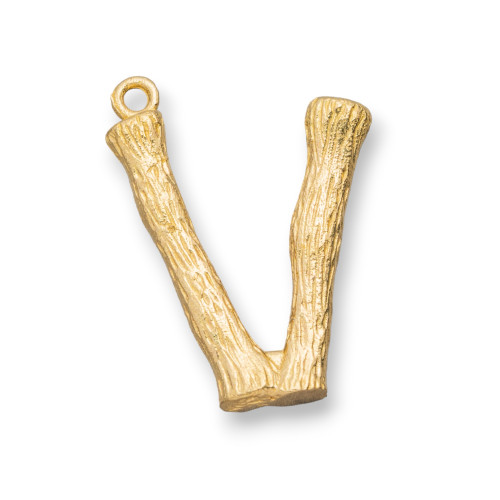 Bronze-Alphabet-Buchstaben-Anhänger-Komponente, 15 Stück, 15–24 mm, V