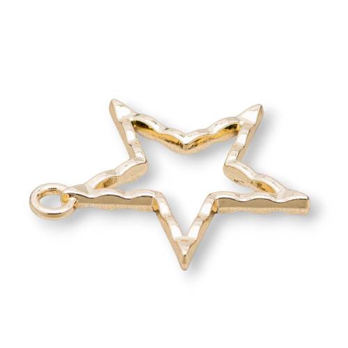 Zamak Pendant Component 5-Pointed Star With A Ring 39x42mm 15pcs