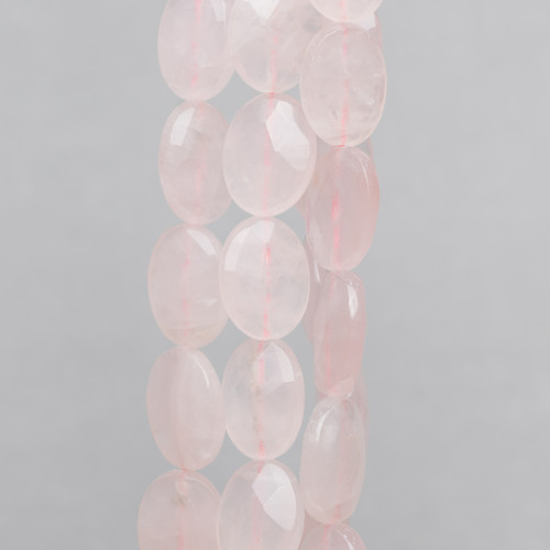 Rose Quartz Oval Flat Faceted 15x20mm Transparent