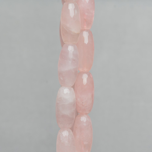 Faceted Rice Rose Quartz 14x30mm