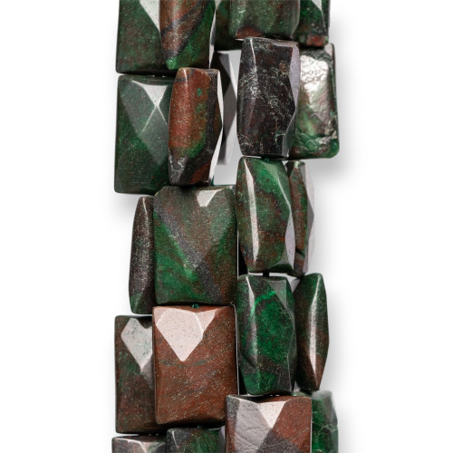 Tourmalinated Jasper Flat Faceted Rectangle 13x18mm