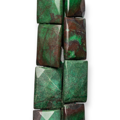 Tourmalinated Jasper Flat Faceted Rectangle 30x40mm