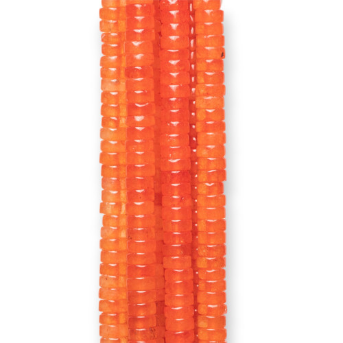 Orange Jade Smooth Tubular Washers 6x2mm