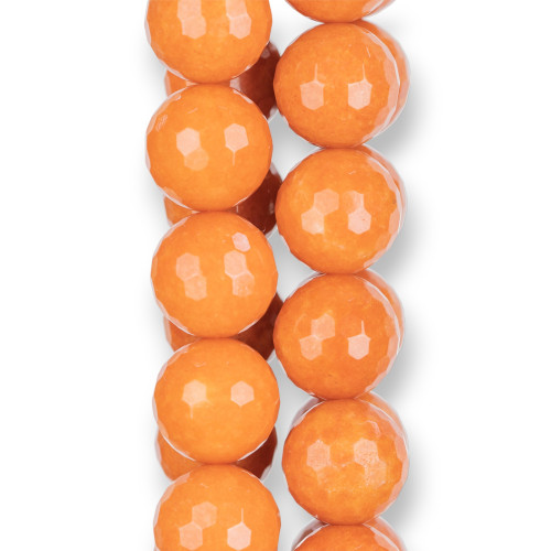 Faceted Orange Jade 18mm
