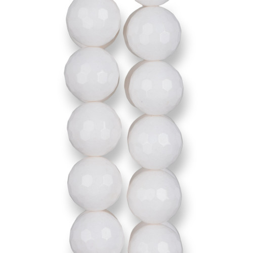 Faceted White Jade 18mm